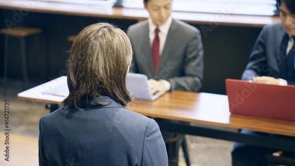 Fototapeta 面接する人々　面談　ヒヤリング