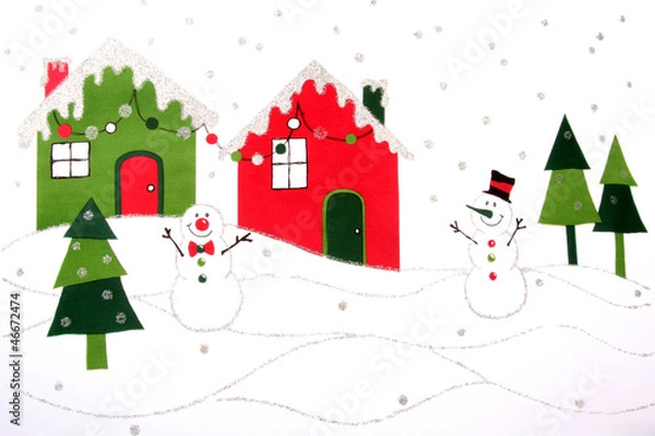 Fototapeta Snowman - winter picture