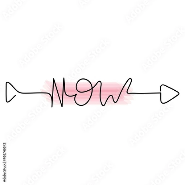 Obraz lettering NOW in one line style.