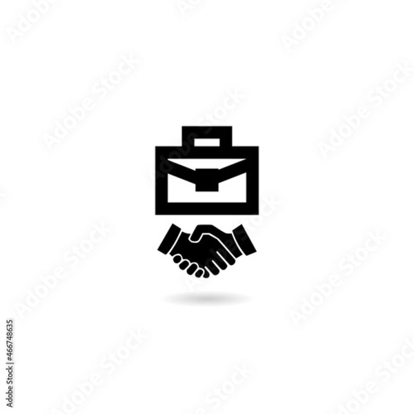 Fototapeta Partner briefcase business marketing icon with shadow