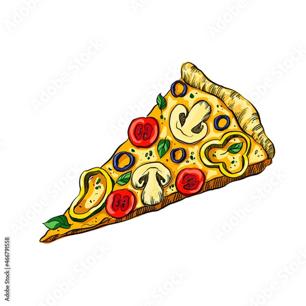 Fototapeta Cute Pizza Vector. Suitable for food content.