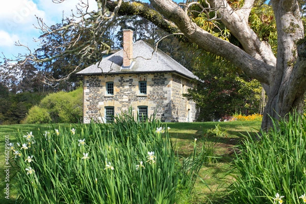 Obraz View of the Stone Store, in spring, New Zealand's oldest surviving stone building, Kerikeri, Bay of Islands