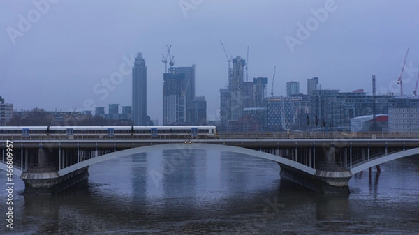 Obraz train crossing a river
