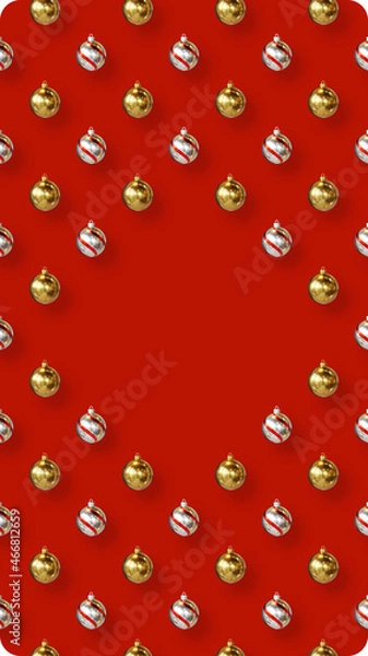 Obraz Christmas Social Media Story Copy Space Template With Bubbles 3D Rendering Illustration
