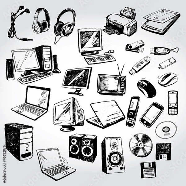 Obraz Many Doodled Devices
