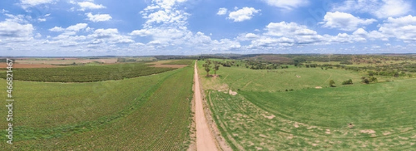 Obraz estrada de terra drone