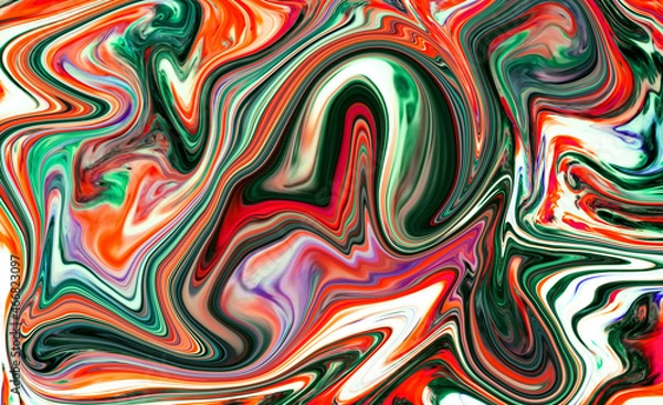 Fototapeta High Resolution Colorful fluid painting with marbling texture, 3D Rendering.
