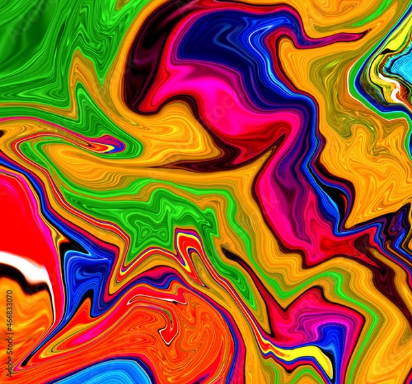 Fototapeta High Resolution Colorful fluid painting with marbling texture, 3D Rendering.	
