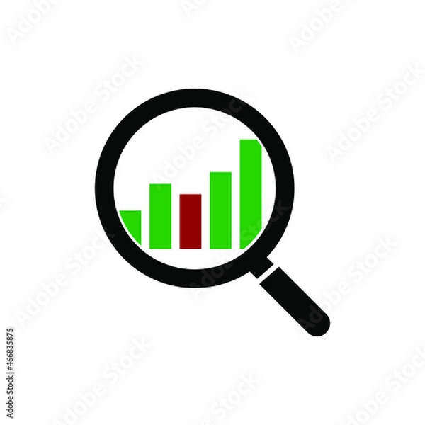 Obraz magnifying glass and graph