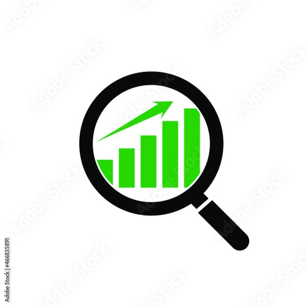 Obraz magnifying glass with graph