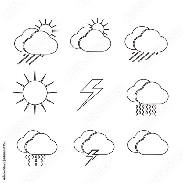 Obraz weather icon set