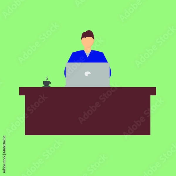 Obraz man with a laptop in the office