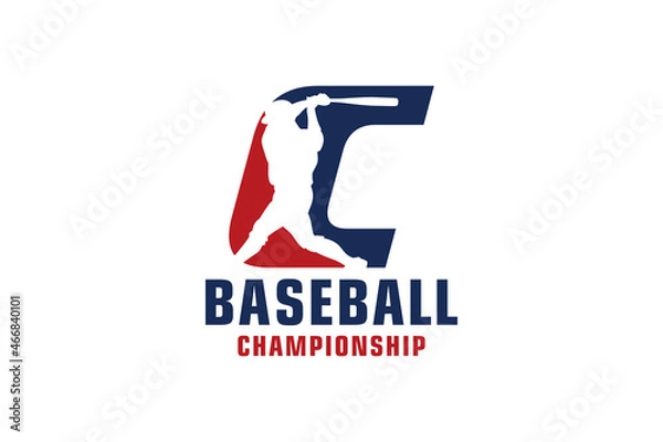 Obraz Letter C with Baseball Logo Design. Vector Design Template Elements for Sport Team or Corporate Identity.