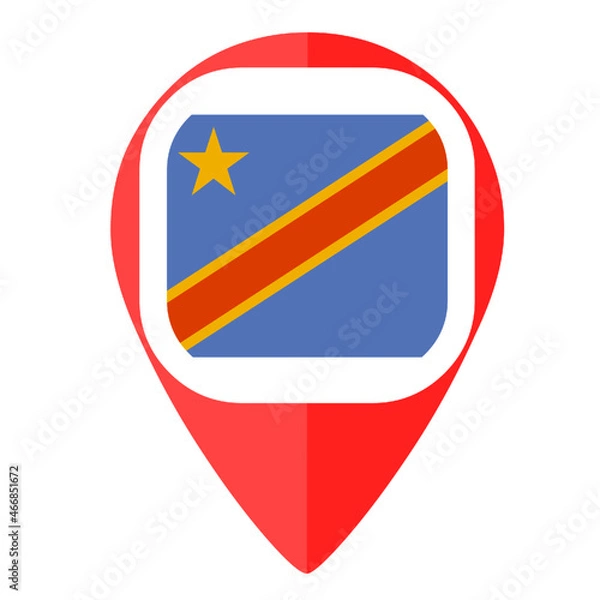Fototapeta Democratic Congo flag pin marker locator country