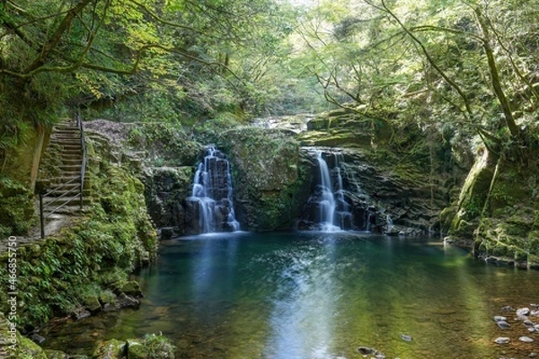 Fototapeta 初秋の荷担滝の情景＠赤目四十八滝、三重