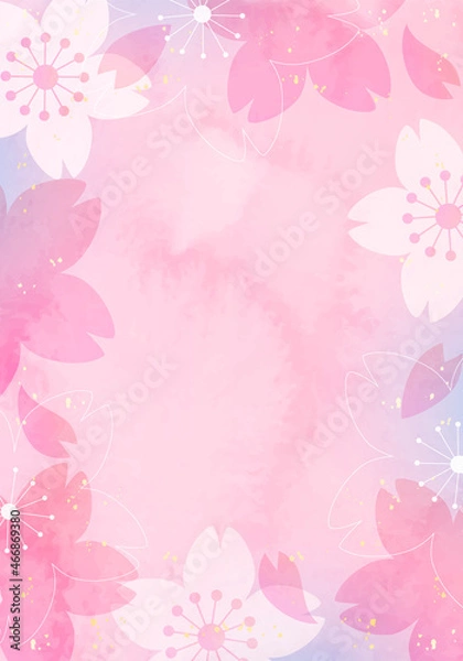 Fototapeta 水彩の桜の背景のベクターイラスト