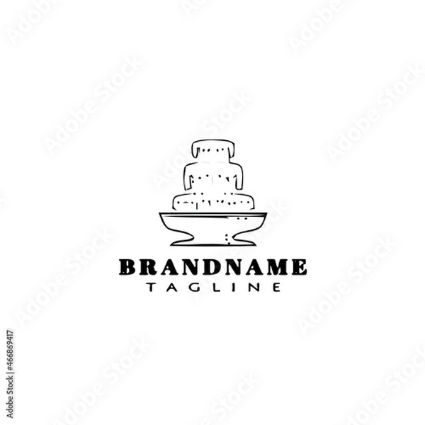 Fototapeta chocolate fountain logo cartoon icon design template black isolated concept illustration
