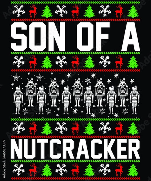 Fototapeta Christmas Typography Vector Design For Mug And T Shirt design vector