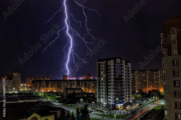 Obraz lightning in the city