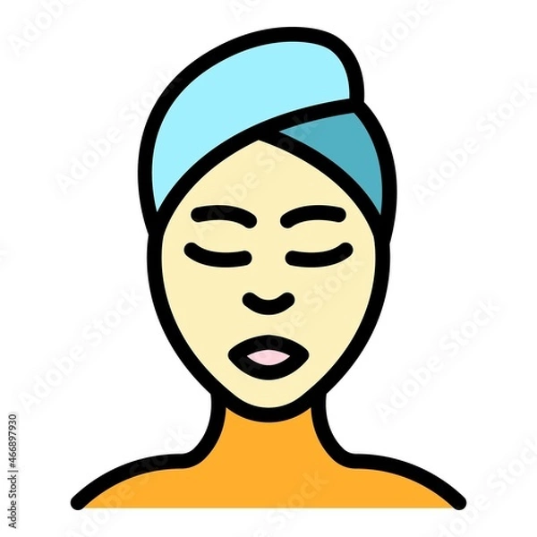 Fototapeta Woman self care icon. Outline woman self care vector icon color flat isolated