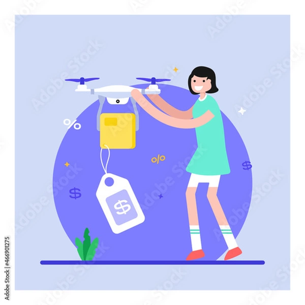 Fototapeta Drone Delivery 