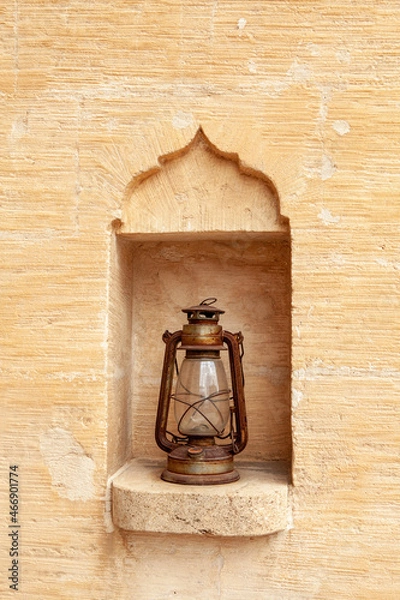 Obraz old lantern on the wall