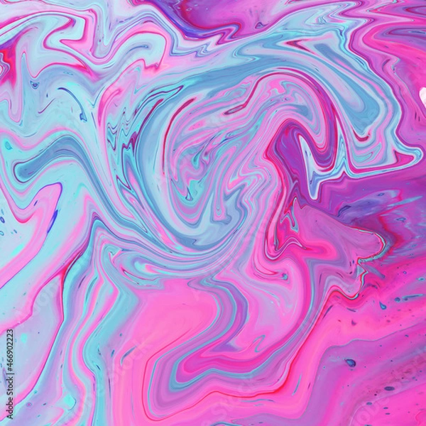 Fototapeta High Resolution Pink Colorful fluid painting with marbling texture, 3D Rendering. 
