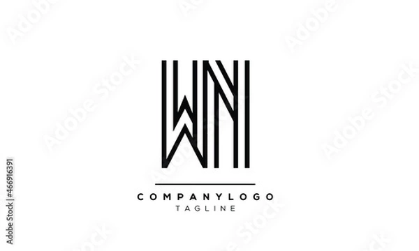 Fototapeta Abstract Letter Initial WM MW Vector Logo Design Template