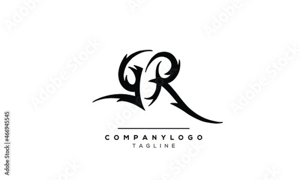 Obraz Abstract Letter Initial GR RG Vector Logo Design Template