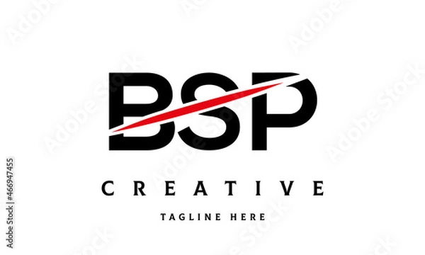 Fototapeta BSP creative cut three latter logo