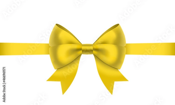 Fototapeta リボン　プレゼント　黄色　高級感　飾り　贈り物　素材