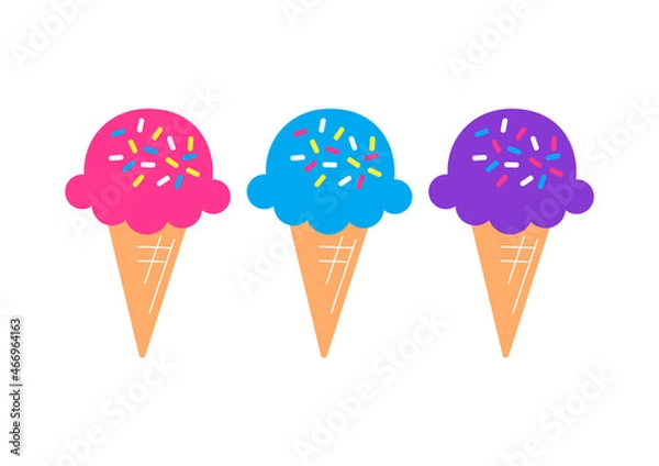 Fototapeta カラフルなアイスクリームのベクターイラスト