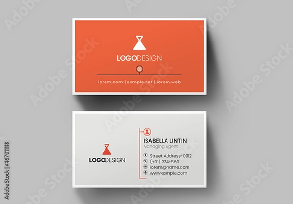 Fototapeta Red Business Card Layout