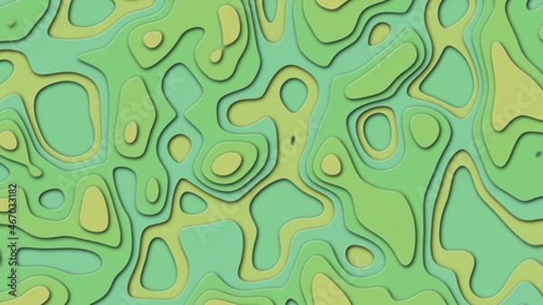 Fototapeta Green background on theme geodesy or topography. Abstract topographic background. Abstract elements make up relief earth. 