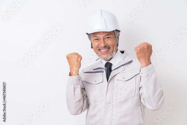 Fototapeta シニア男性　ビジネス　作業服