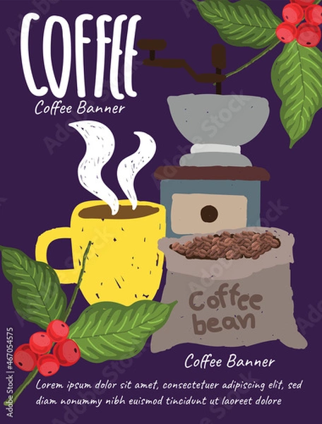 Obraz background leaflet coffee poster banner design 01