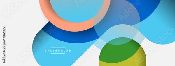 Fototapeta Vector round shapes circles minimal geometric background. Vector illustration for wallpaper banner background or landing page