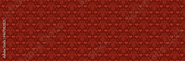 Fototapeta Interior Design. Floral background pattern in brown and red tones seamless wallpaper texture seamless