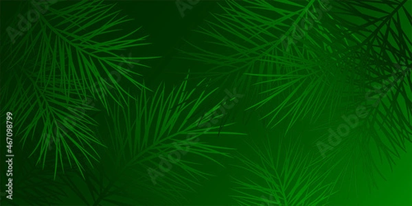 Obraz green background with spruce branches. vector illustration