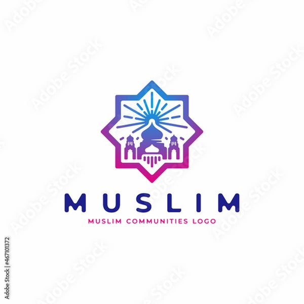Fototapeta Unique Mosque logo. Islamic logo design template.