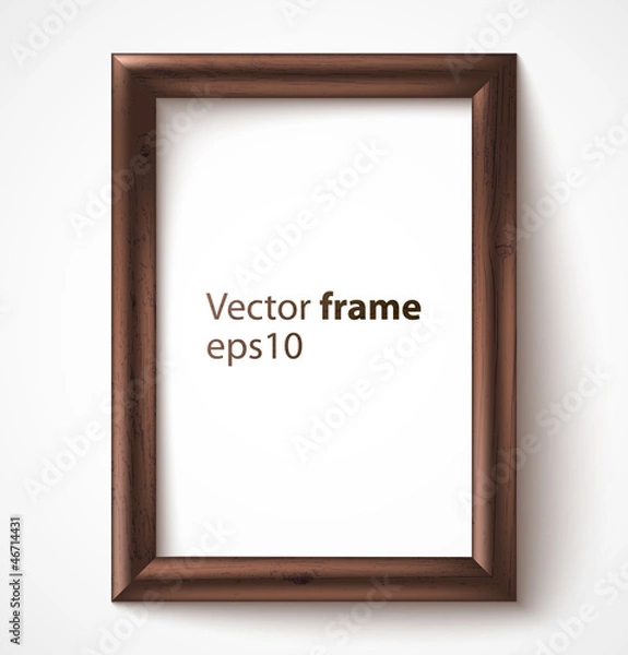 Obraz Wooden rectangular 3d photo frame with shadow