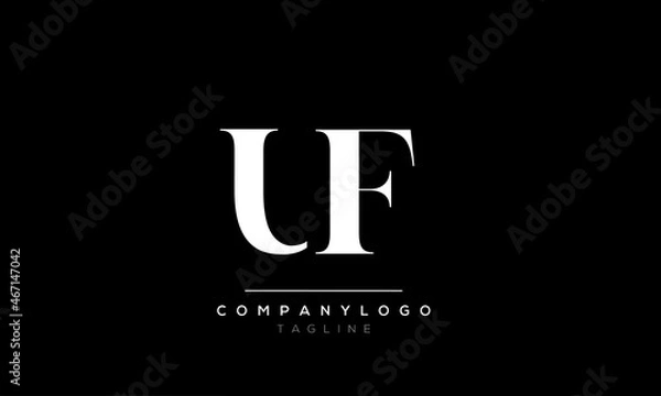 Obraz Abstract Letter Initial UF FU Vector Logo Design Template