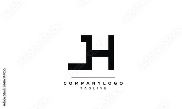Obraz Abstract Letter Initial JH HJ Vector Logo Design Template