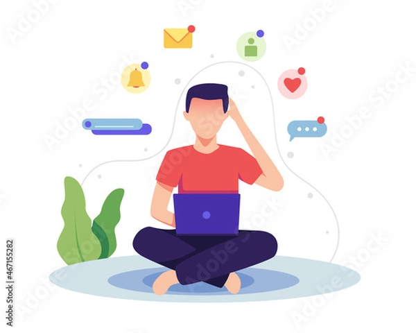 Fototapeta Fear of Missing Out concept illustration