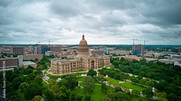 Obraz The Capitol in Texas photo from the drone. general plan
