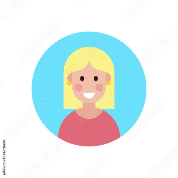 Obraz Woman icon in circle. Vector illustration.