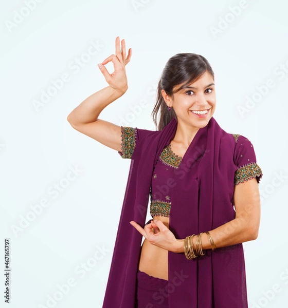 Obraz Beautiful indian young brunette dancing