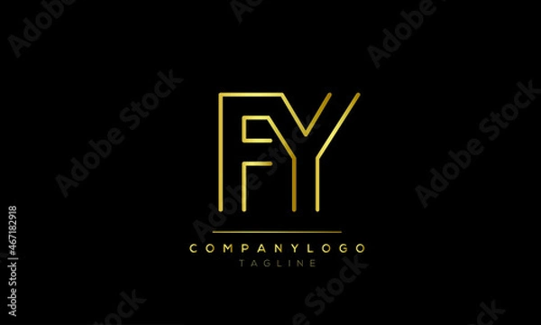 Obraz Abstract Letter Initial FY YF Vector Logo Design Template