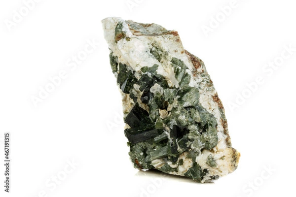 Fototapeta Macro mineral tourmaline stone on white background