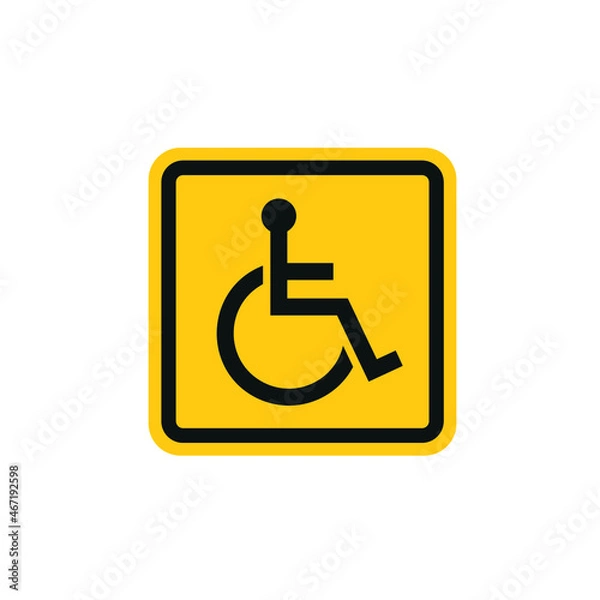 Fototapeta Disabled sign. Isolated vector icon.